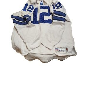 Vintage Champion Dallas Cowboys Roger Staubach 12 Jersey Throwbacks White XL USA